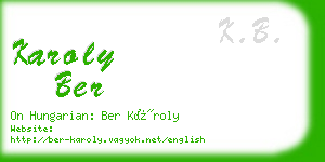 karoly ber business card